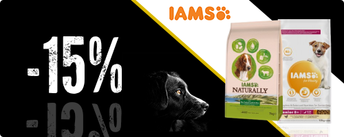 Sconto del 15% sul cibo per cani Iams